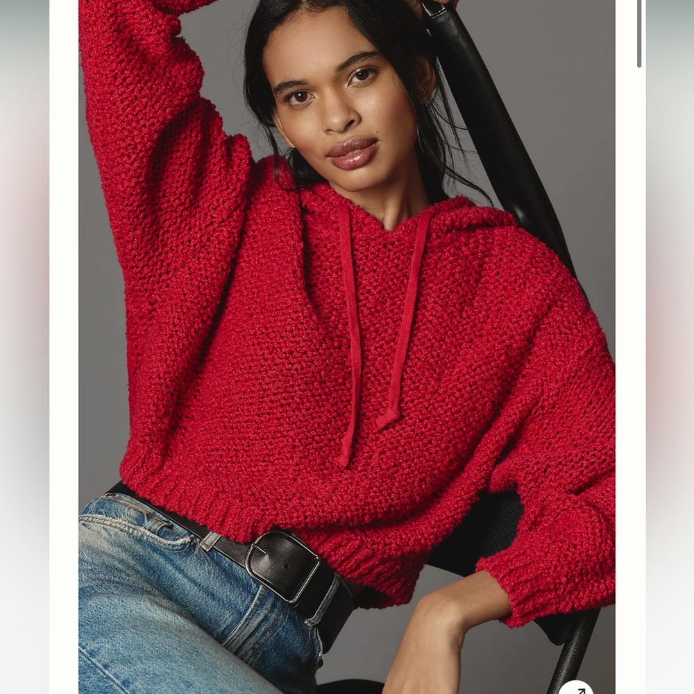 Anthropologie Red Sweater